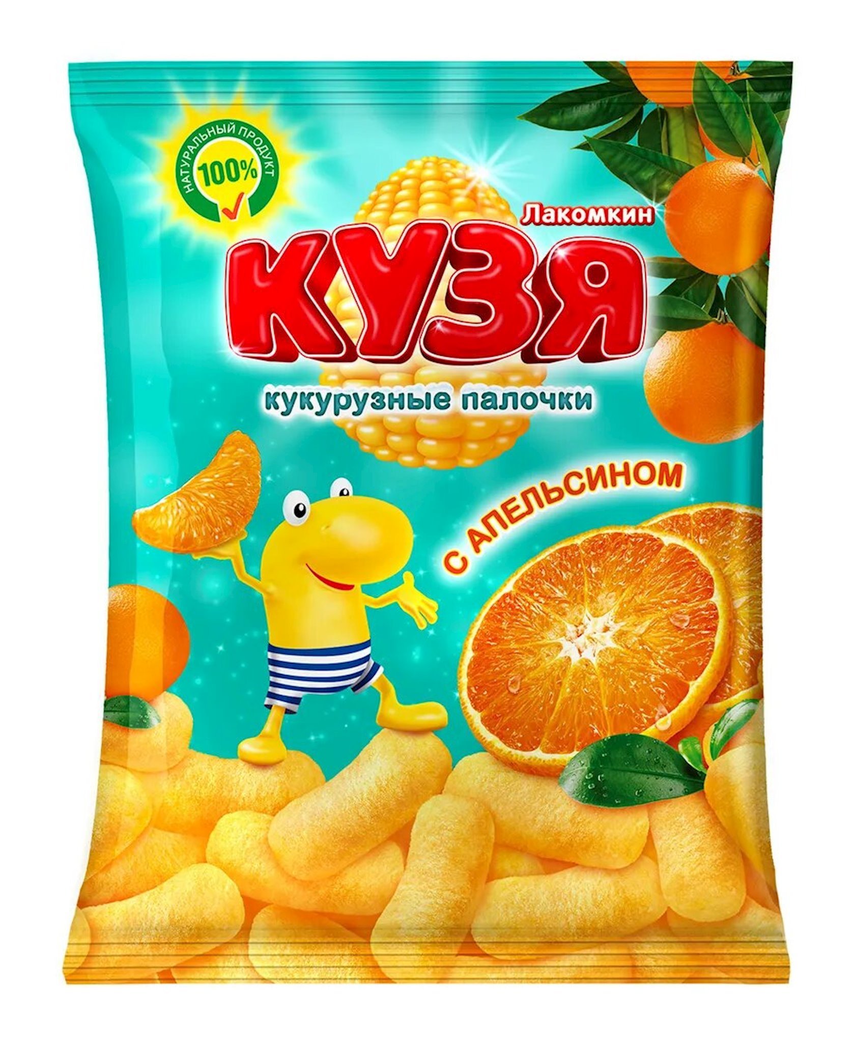 Кукурузные палочки Кузя Лакомкин со вкусом апельсина 100 г - купить в ...