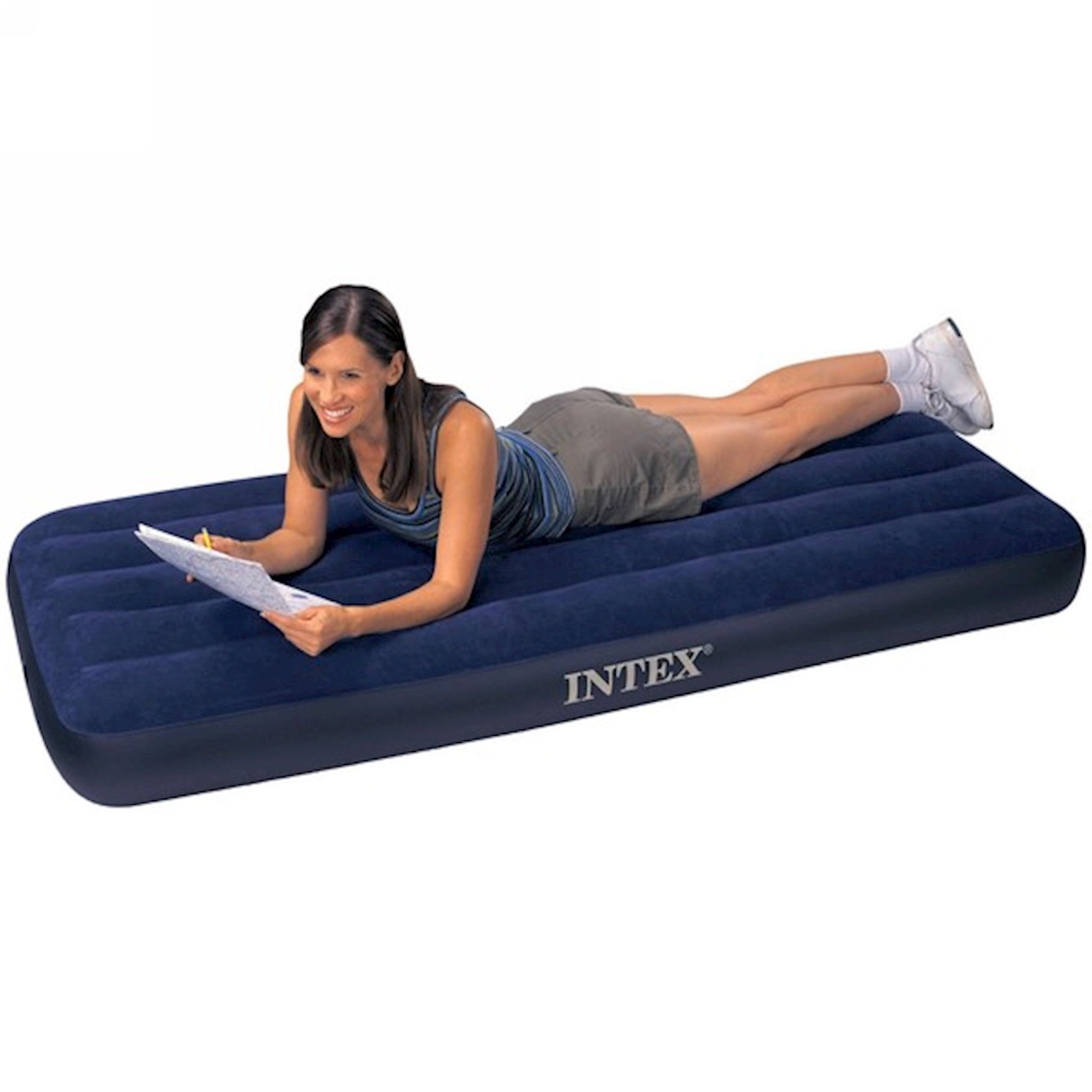 Надувной матрас intex 64756 classic downy airbed fiber tech 76х191х25 см