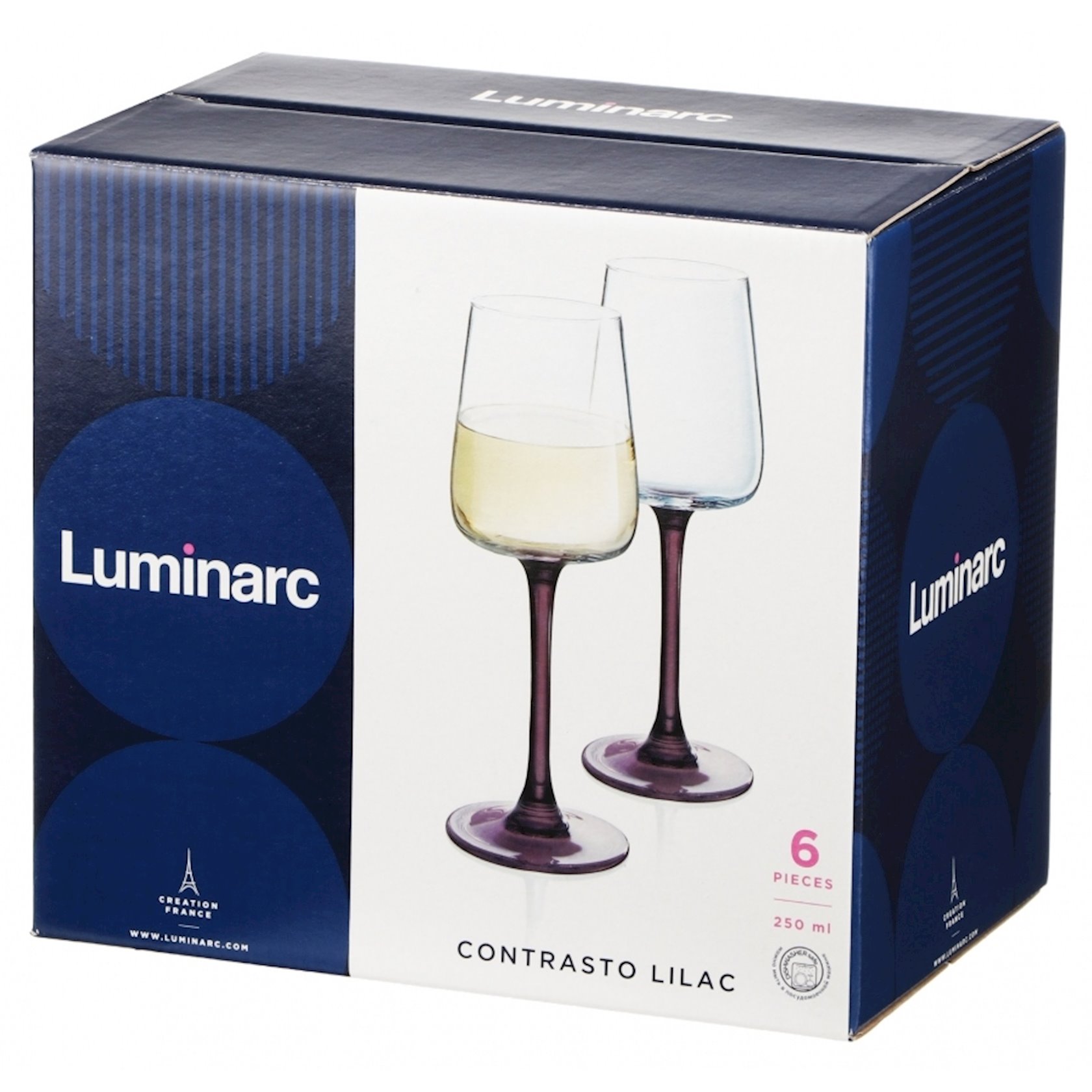 Набор бокалов Luminarc Contrasto Lilac, 250 мл, 6 шт -  в Баку .