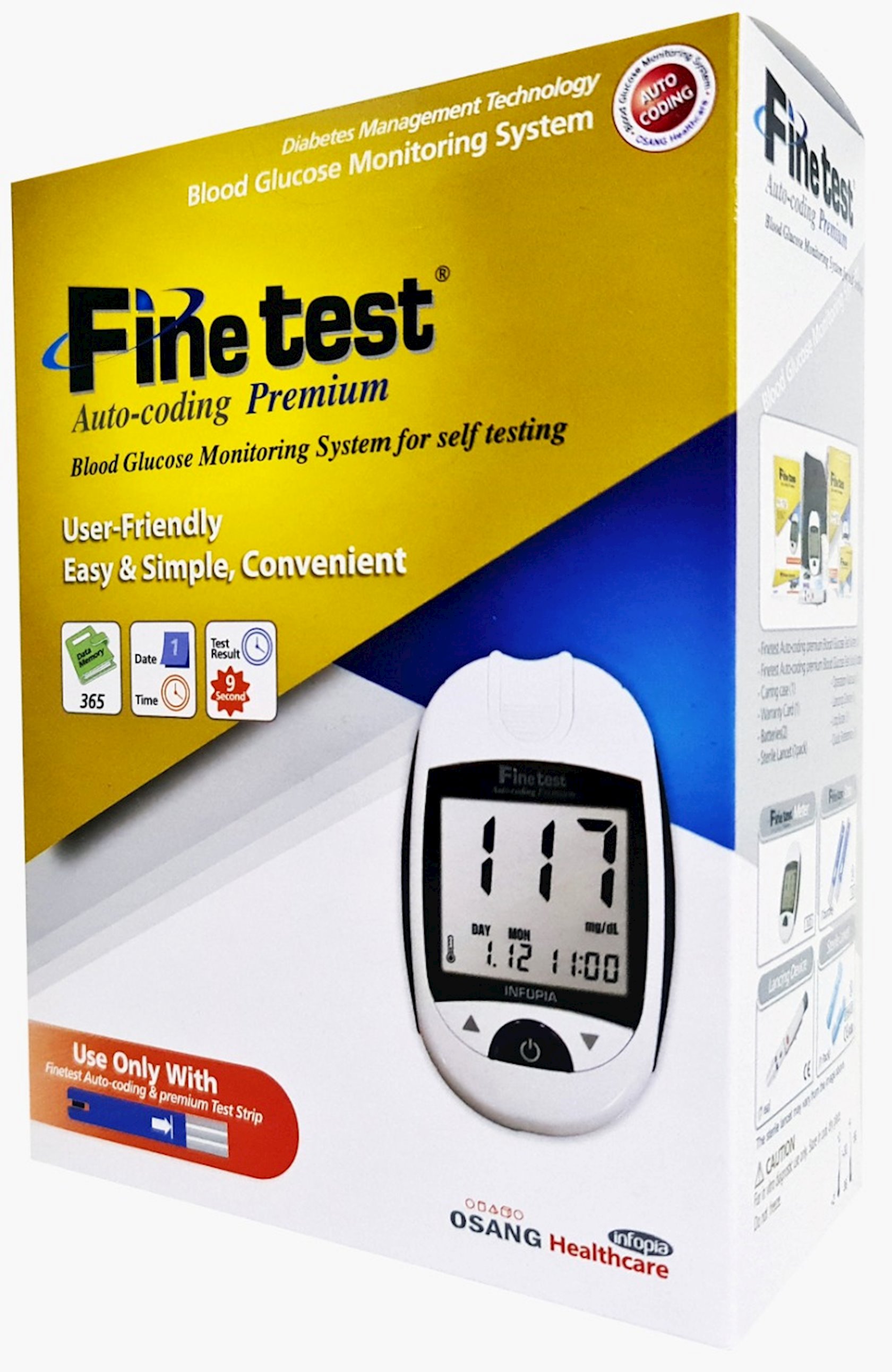 Глюкометр Infopia Finetest Auto-Coding Premium - купить в Баку. Цена ...