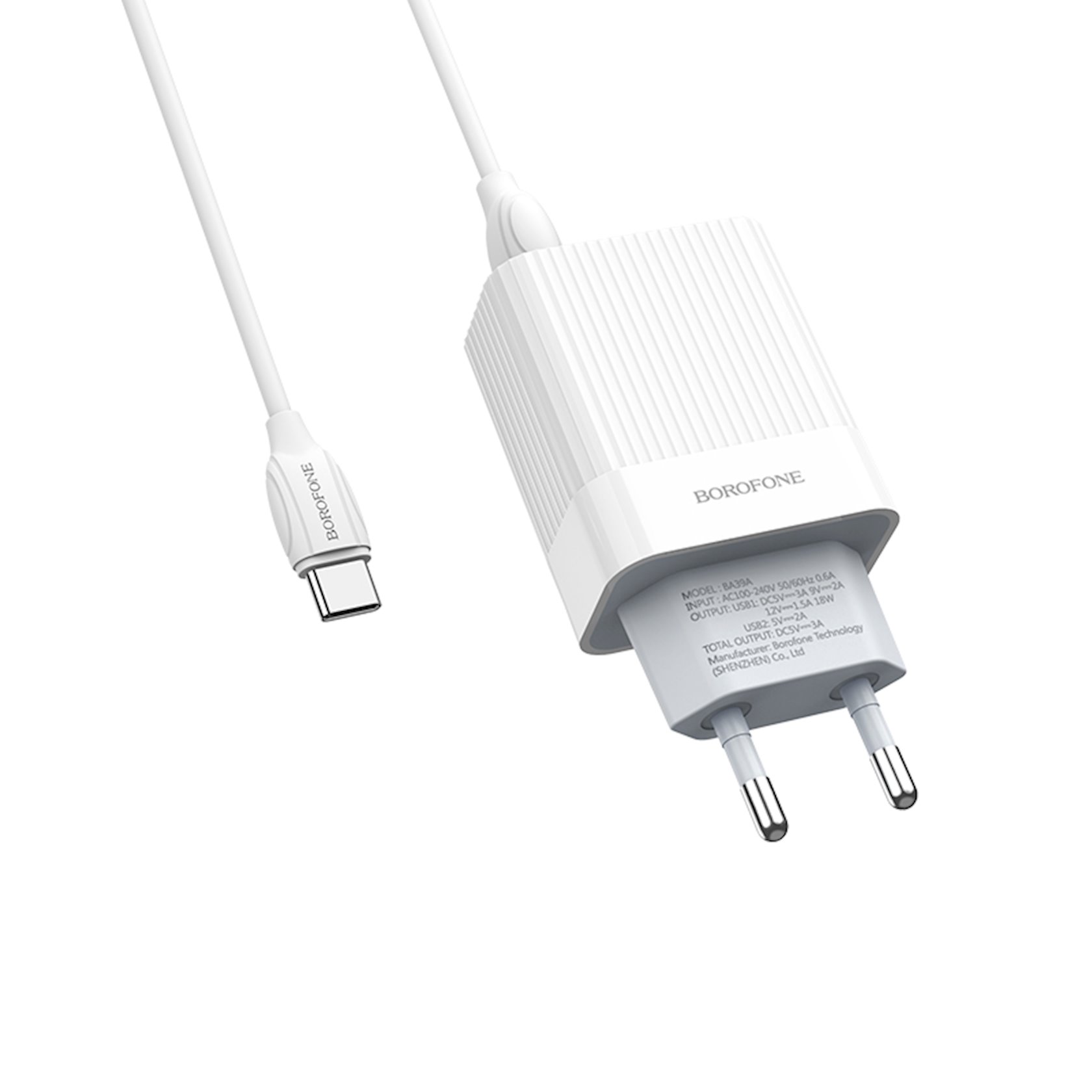 Сетевое зарядное устройство Borofone BA39A Speedway USB, Белый - купить ...
