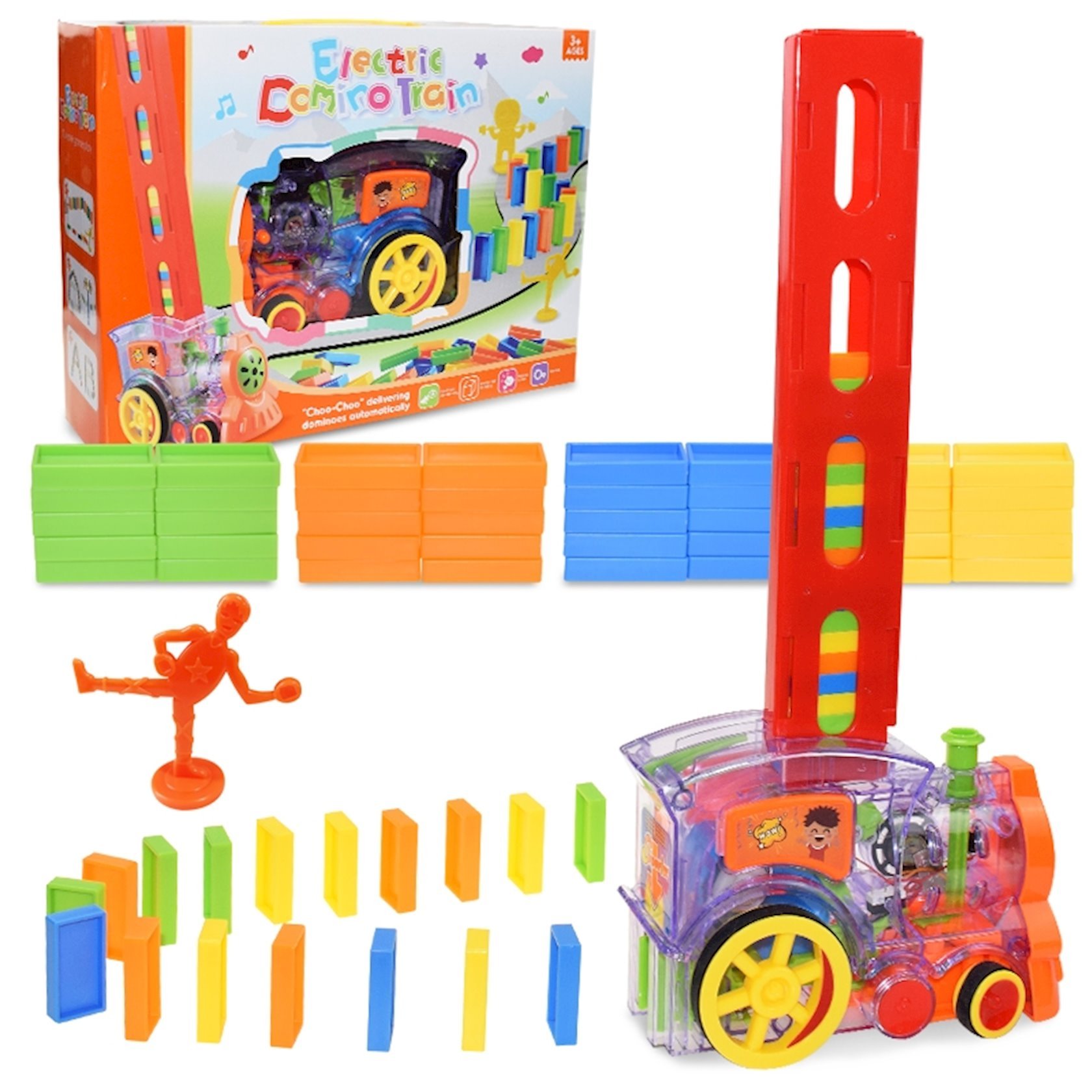 Паровозик домино игрушка Electric Domino Train, со световыми и .