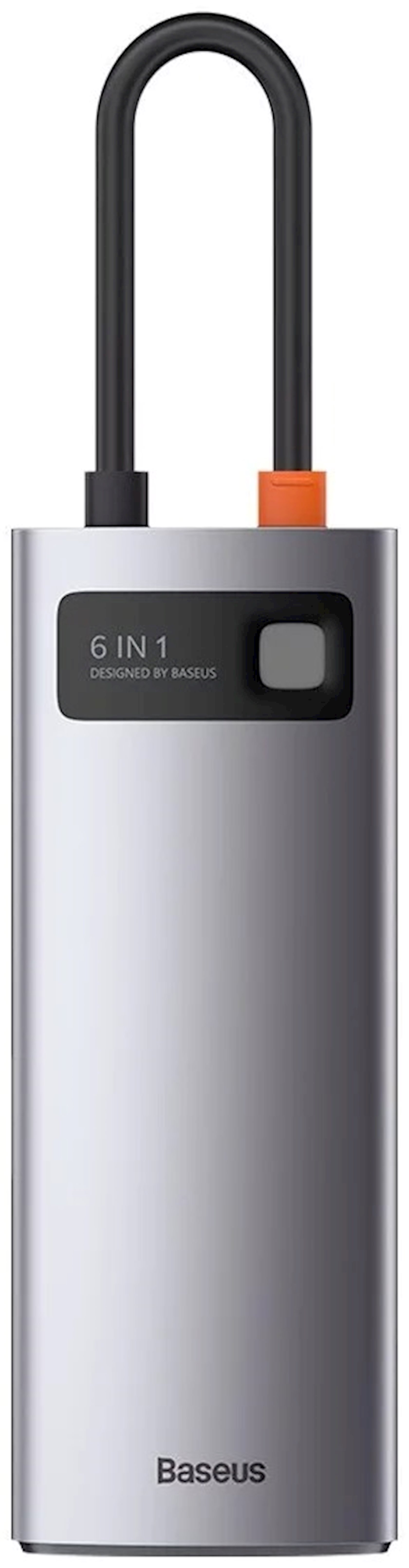 USB HUB Baseus CAHUBCW0G TypeC adapter 6 in 1 Grey Qiymeti, Bakıda