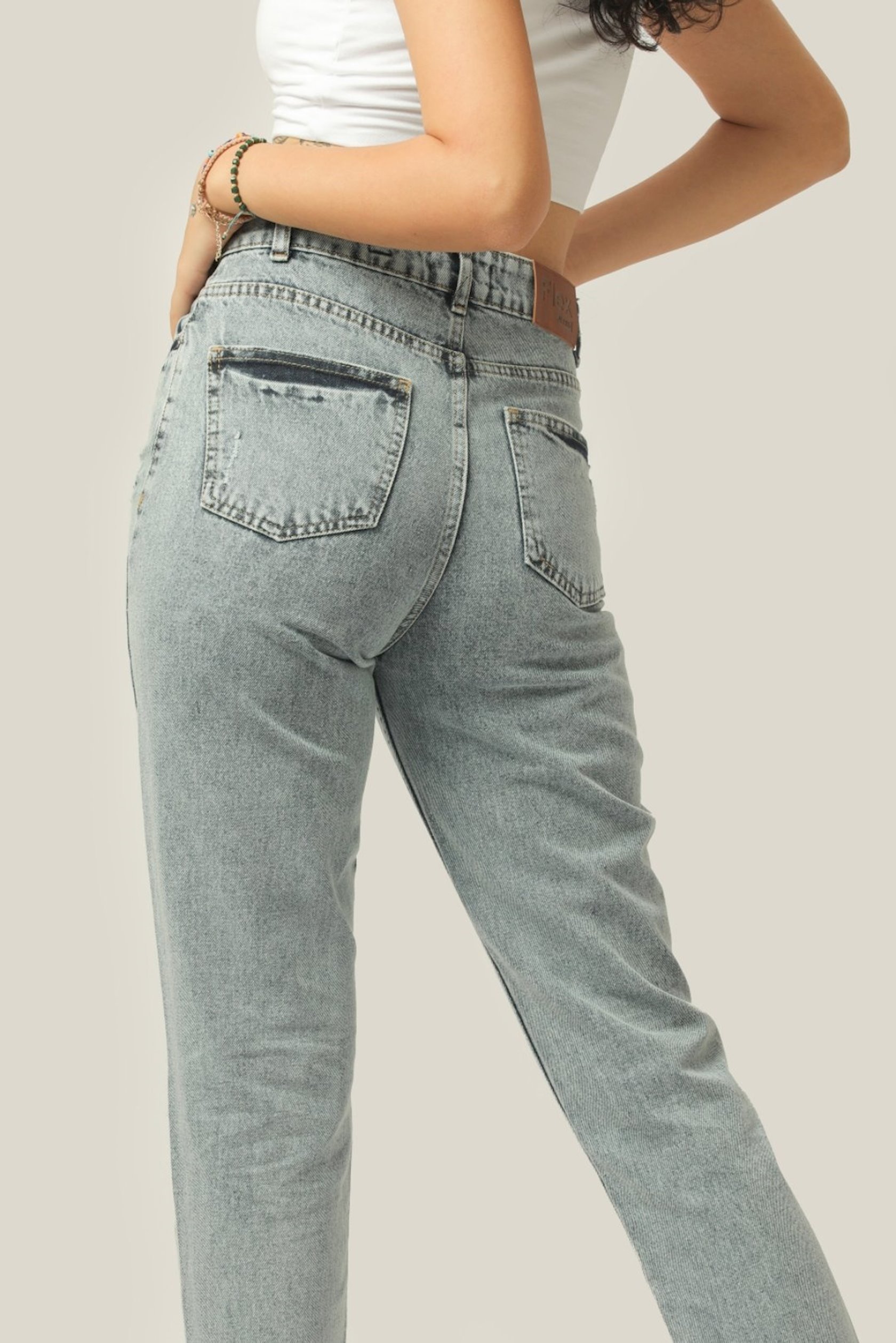 Джинсы-мом женские Flex Jeans 3103-102-299, светло-голубой, размер 34 -  купить в Баку. Цена, обзор, отзывы, продажа