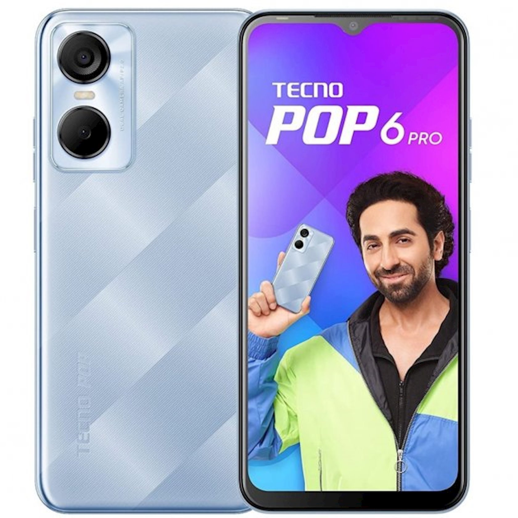 Смартфон Tecno POP 6 Pro 2GB/32GB Peaceful Blue - купить в Баку. Цена,  обзор, отзывы, продажа