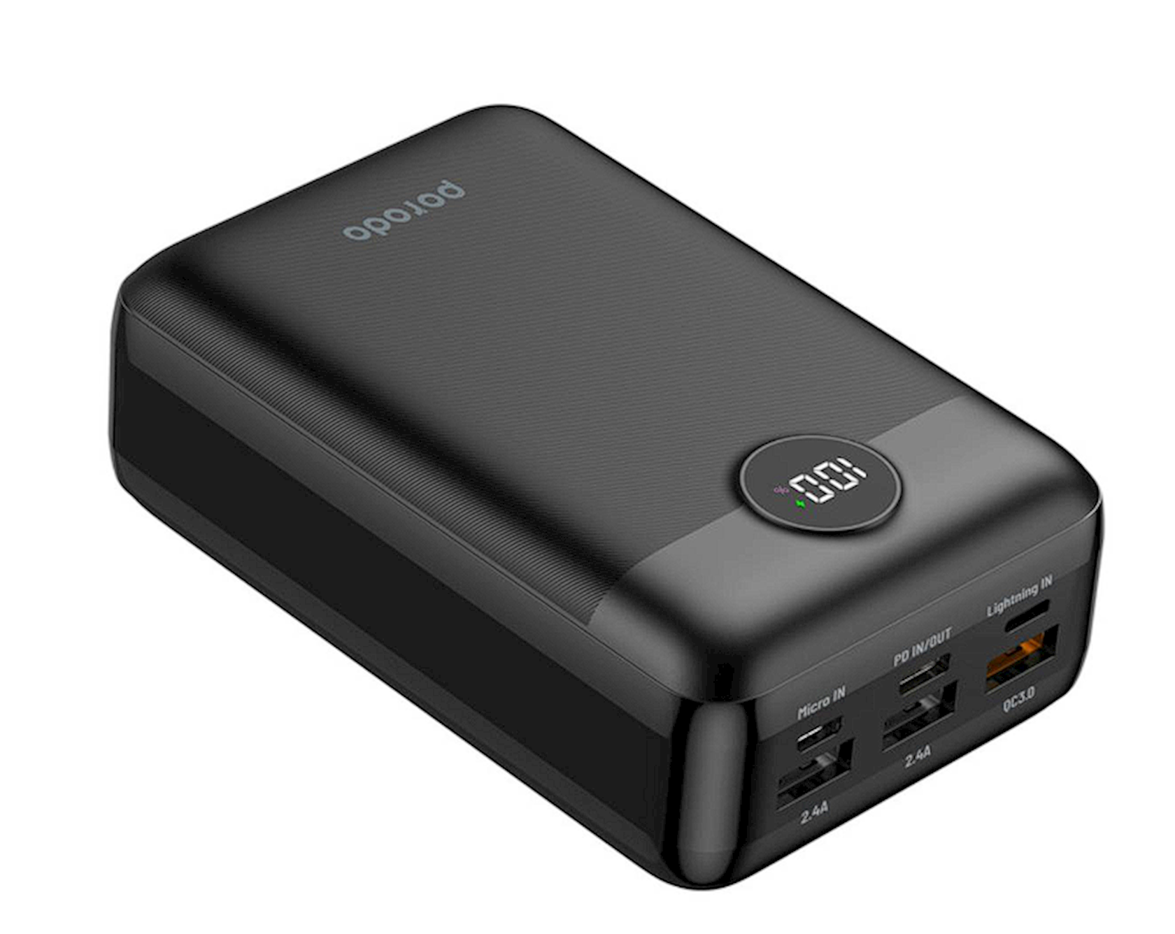 Xarici akkumulyator Porodo Super Compact Power Bank 30000 mAh Black