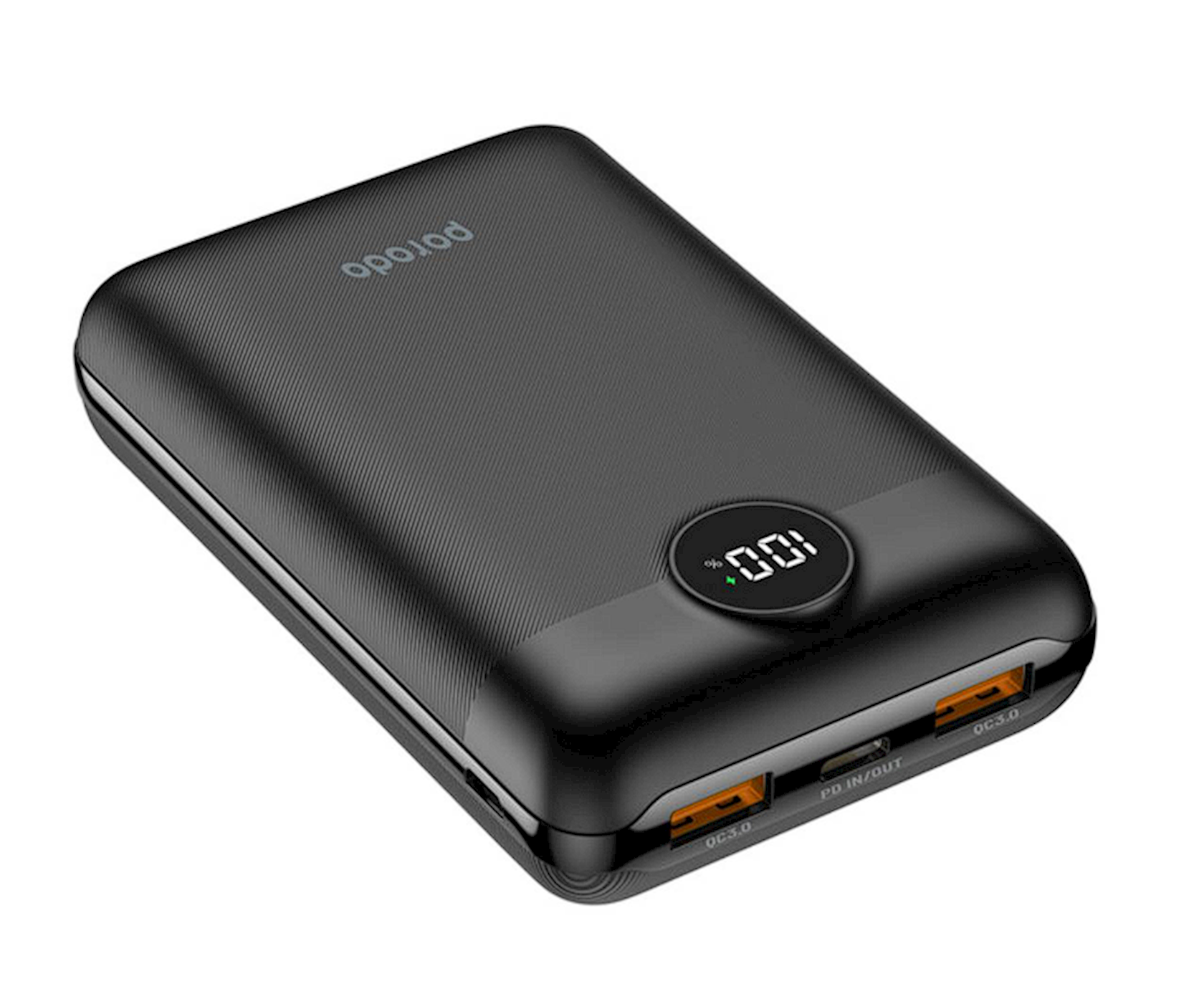 Xarici akkumulyator Porodo Super Compact Power Bank 20000 mAh Black