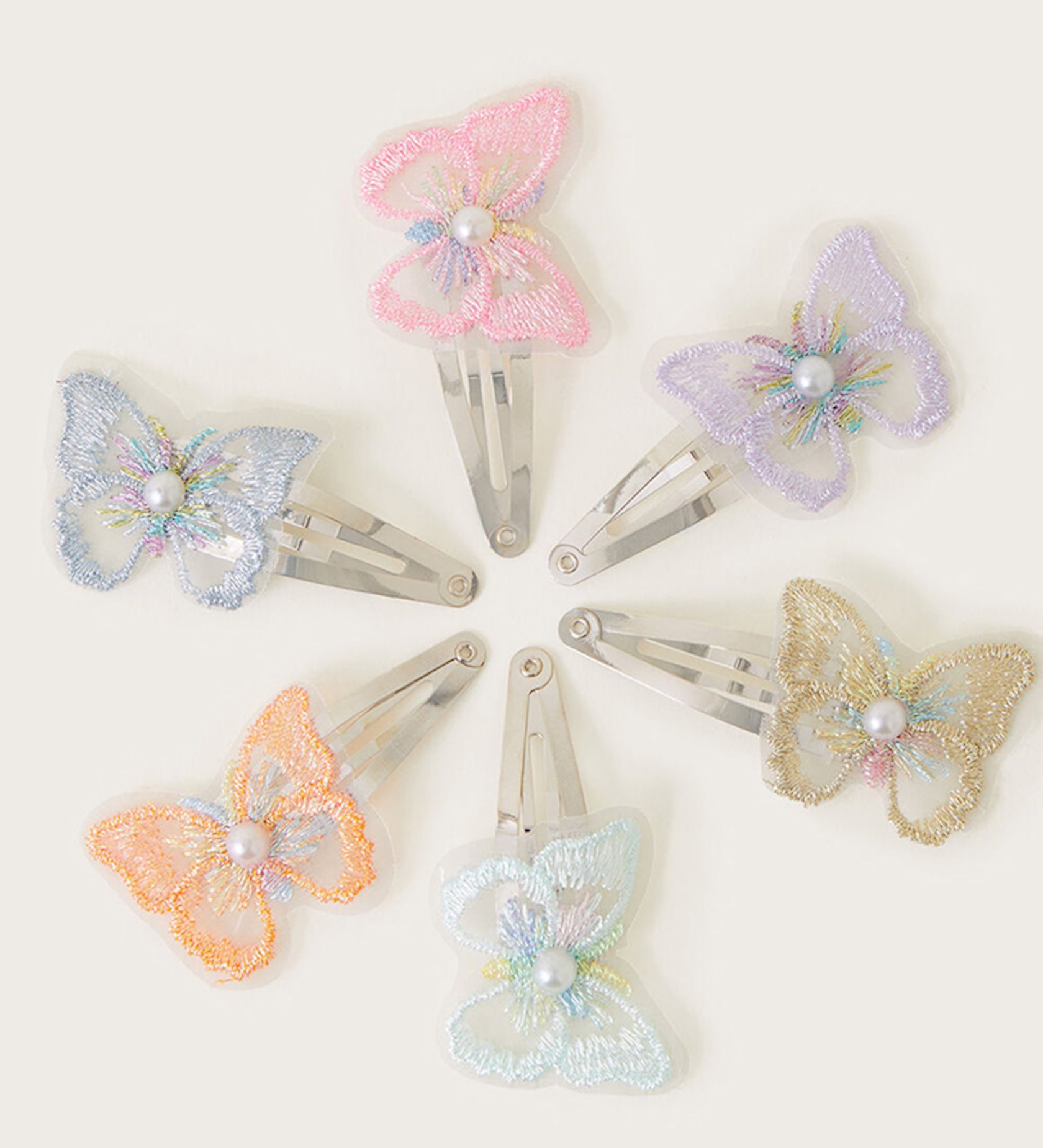 Комплект заколок для волос Monsoon Embroidered Butterfly Hair Clips