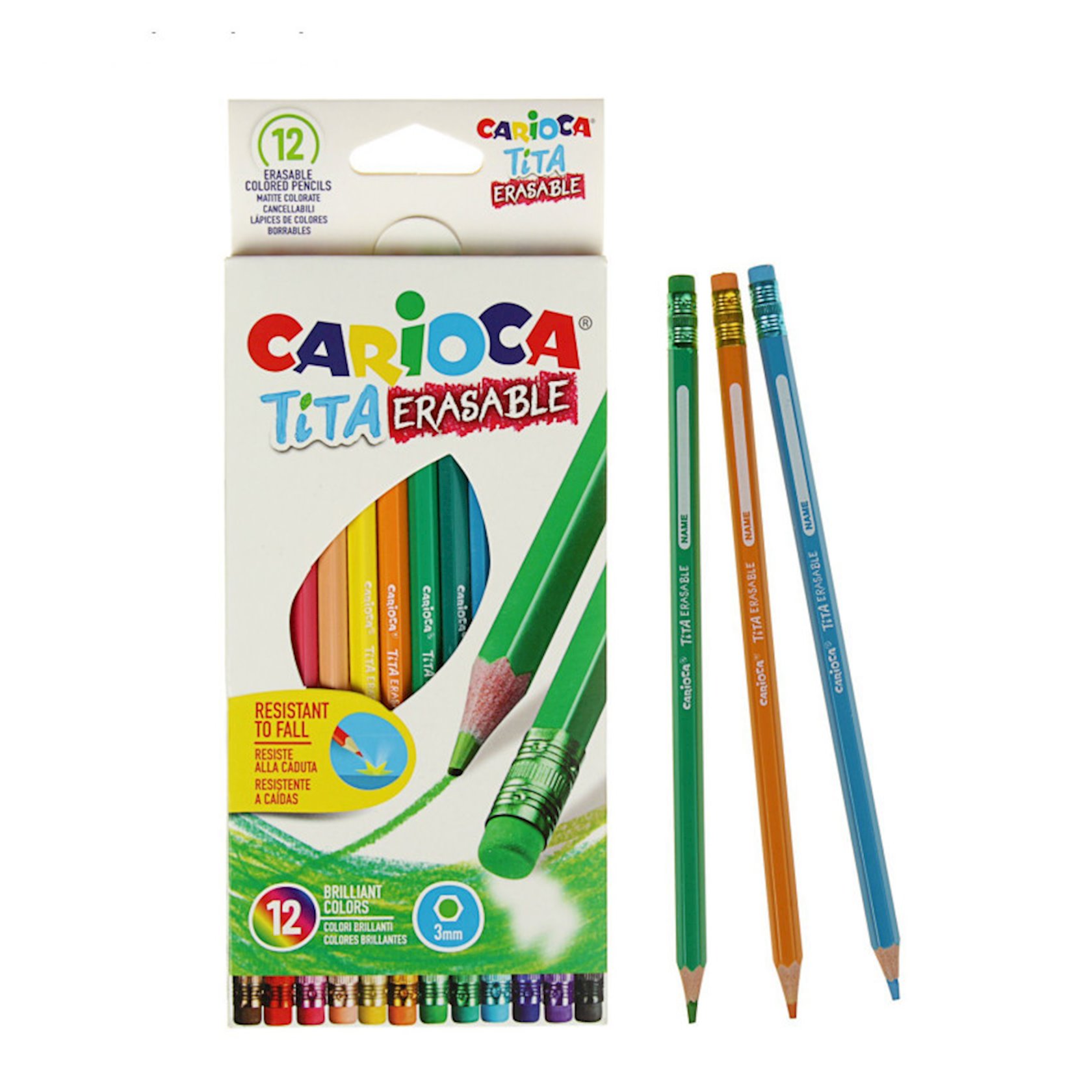 Набор цветных карандашей Carioca Tita Erasable, с резинкой, 12 шт - купить  в Баку. Цена, обзор, отзывы, продажа