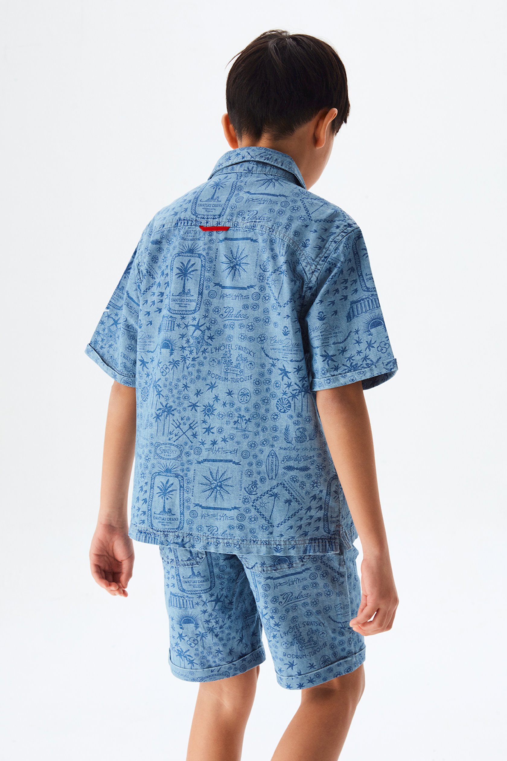 Рубашка с коротким рукавом для мальчиков B&G Store 23SS0SW5603, голубой,  хлопок, размер 12 лет - купить в Баку. Цена, обзор, отзывы, продажа
