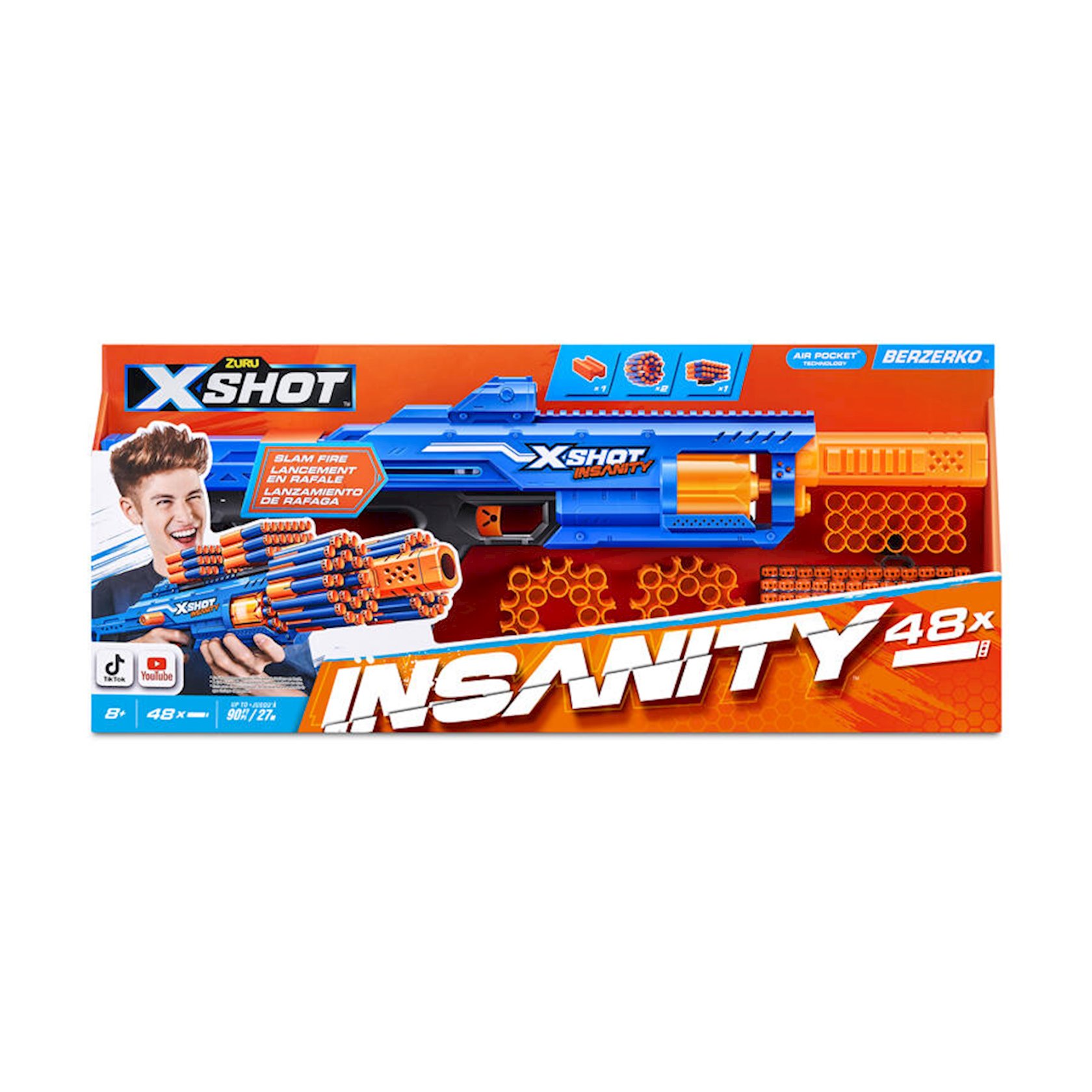 ᐈ Бластер X-Shot Insanity Berzerko 8 Shot, 48 дротиков, 8+
