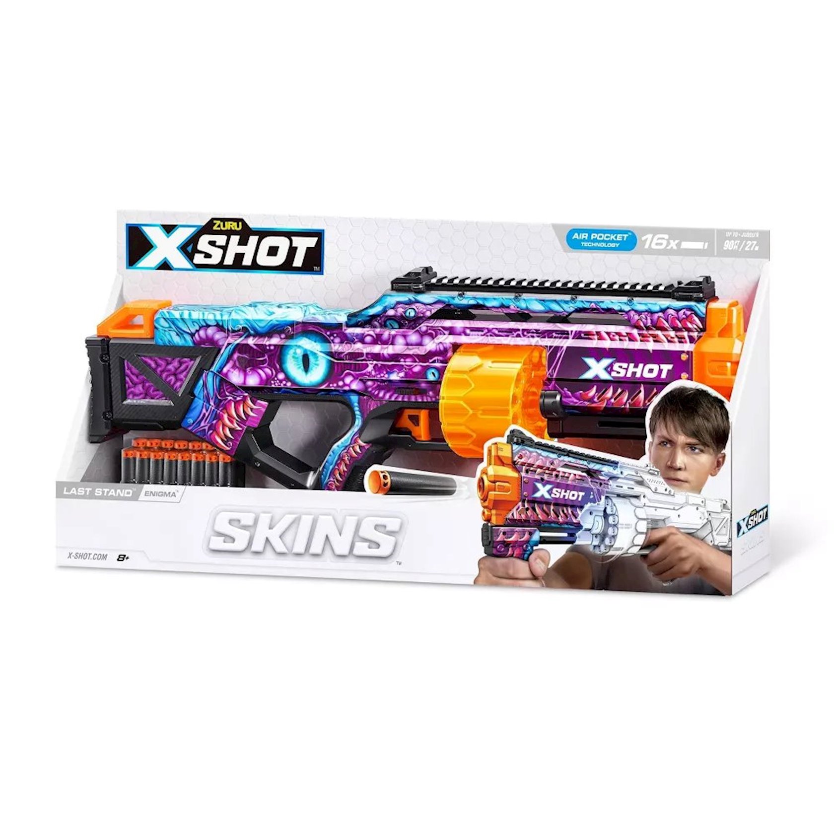 ᐈ Бластер Zuru X-Shot Skins Last Stand Enigma, 16 дротиков, 8+