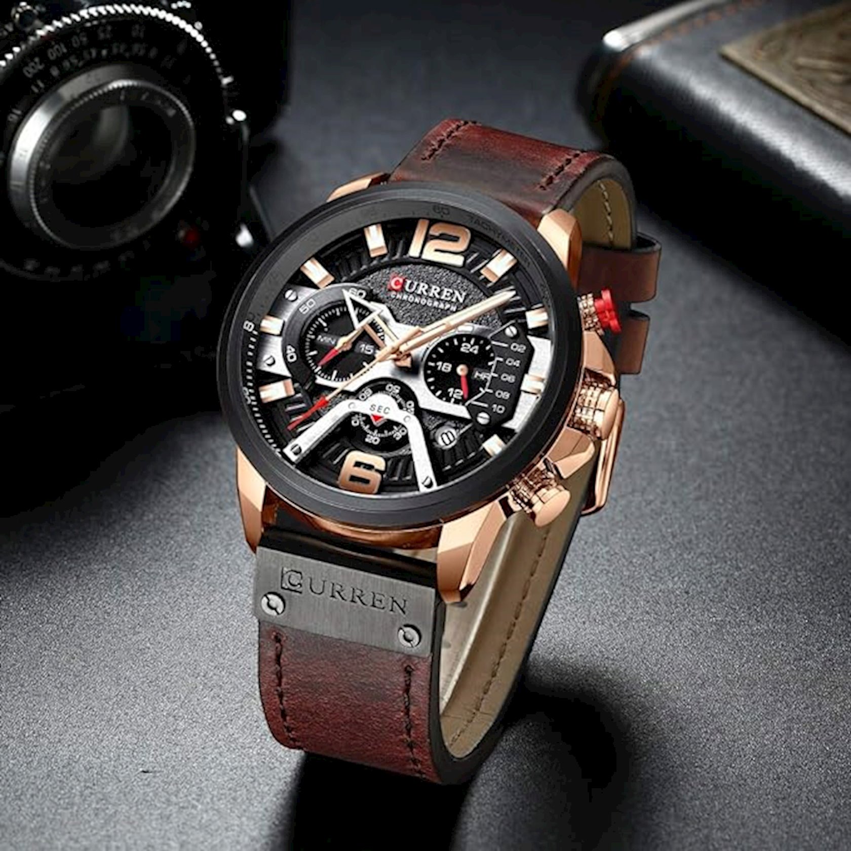 Curren 8329 Rose Gold Black Brown C 8329 R .B.B