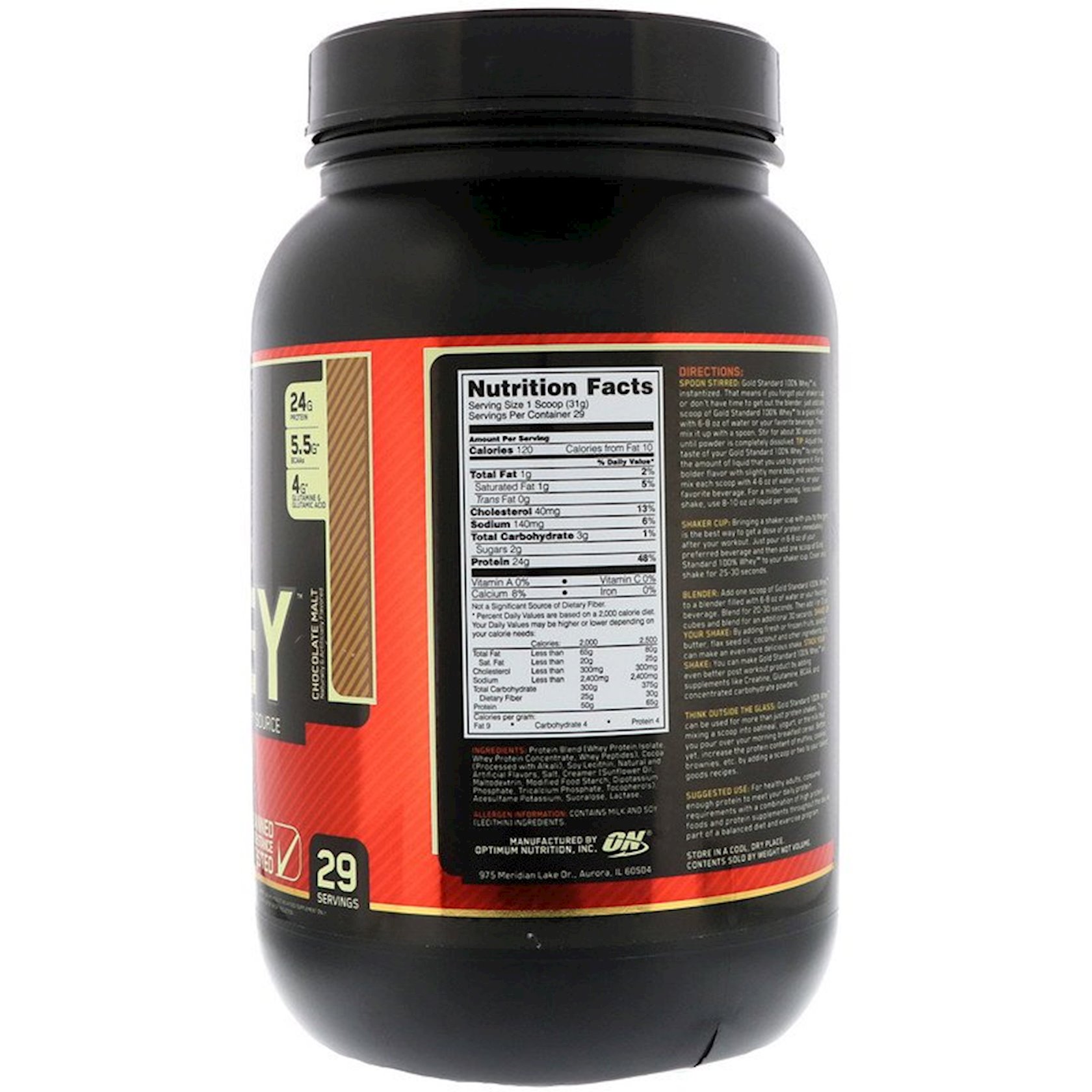 Protein Optimum Nutrition 100 Whey Gold Standard Chocolate Malt 907 q
