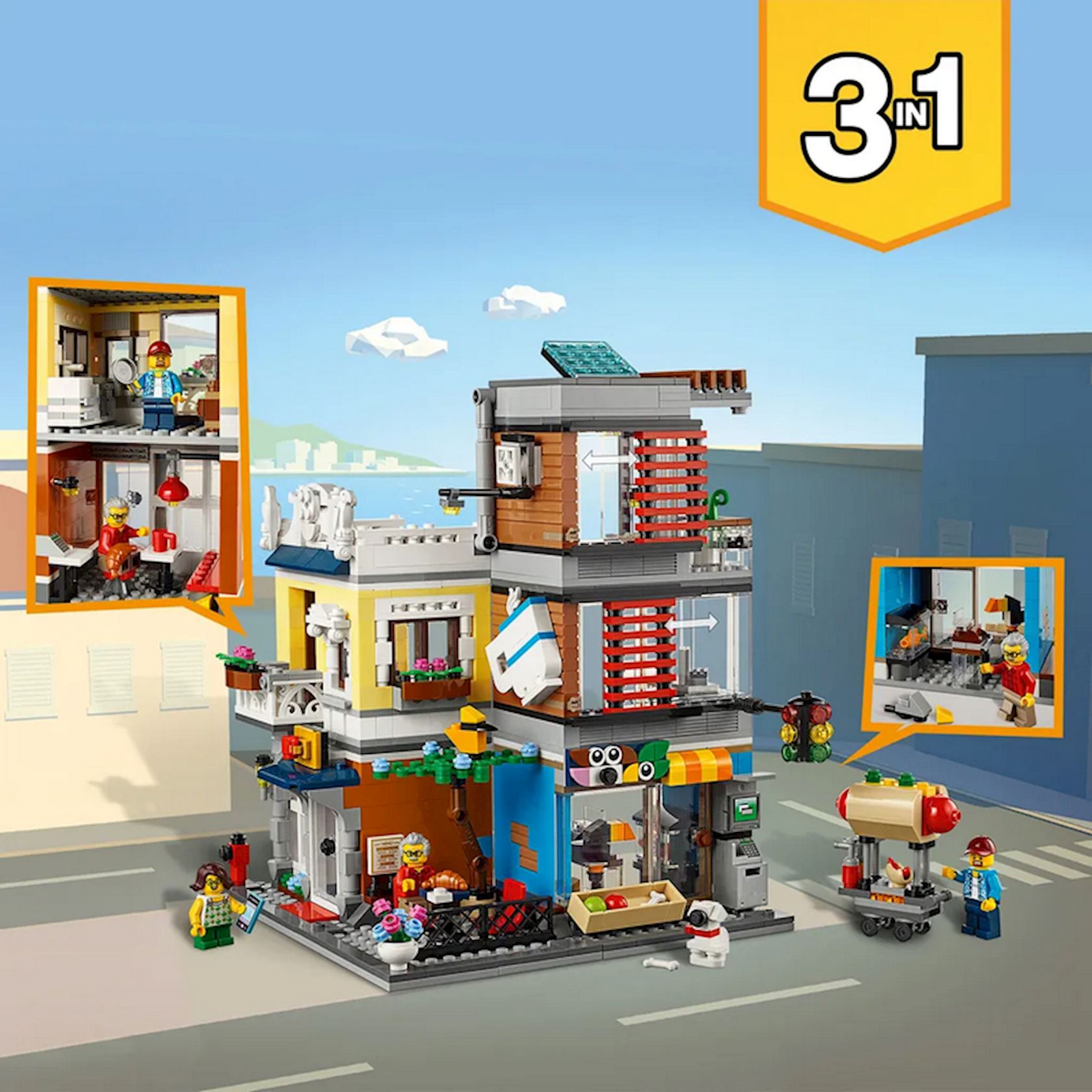 Lego 31097 creator 3in1 townhouse pet shop & café set sale