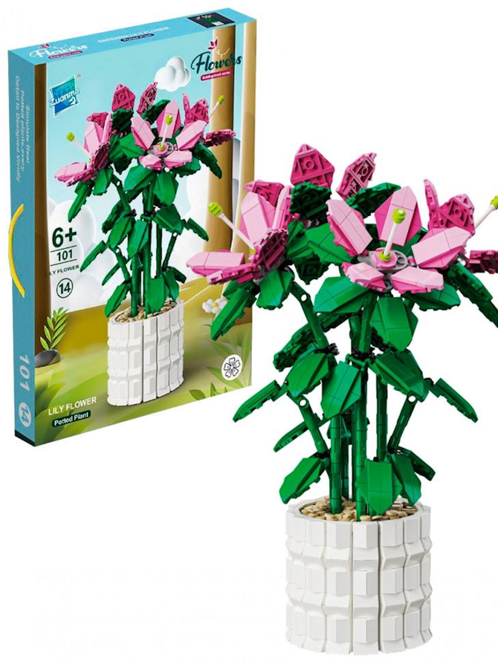 ᐈ Конструктор Zuanma 101-14 Lily flower, 1189 деталей