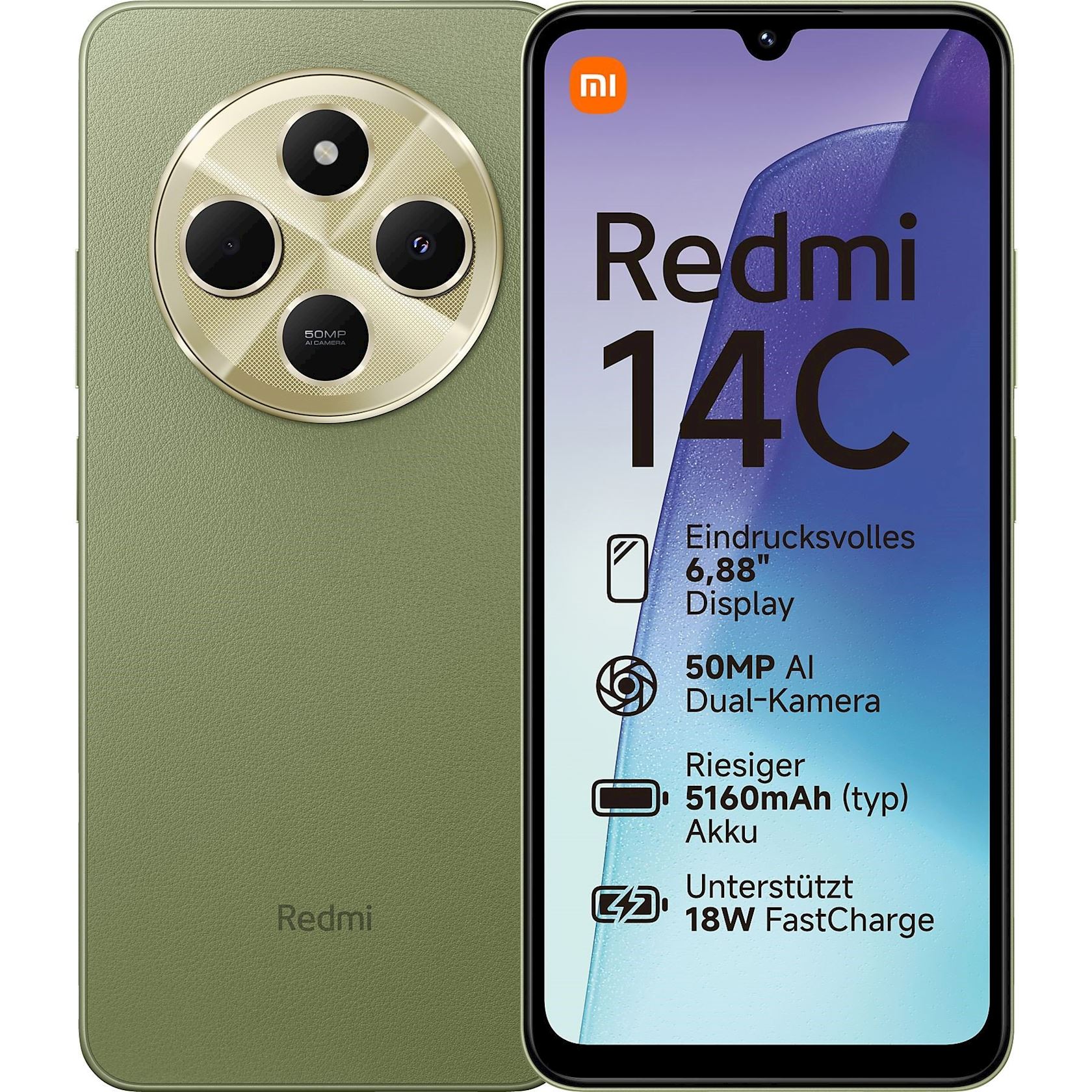 Смартфон Xiaomi Redmi 14C 8GB/256GB Sage Green - ✓ выгодные цены