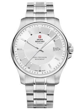Swiss Military SM30200.08 - Orologio Uomo Analogico Al Quarzo, Cassa Acciaio Oro E Quadrante Nero