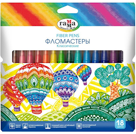 ᐈ Flomasterlər dəsti Гамма Классические 180319_12, 18 rəng - qiymeti və ...