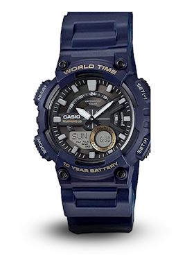 Casio Orologio Analogico-Digitale AEQ-110W-2A3VCF - Sportivo Con Batteria 10 Anni, Ora Mondiale, Cronometro, 100m Impermeabile
