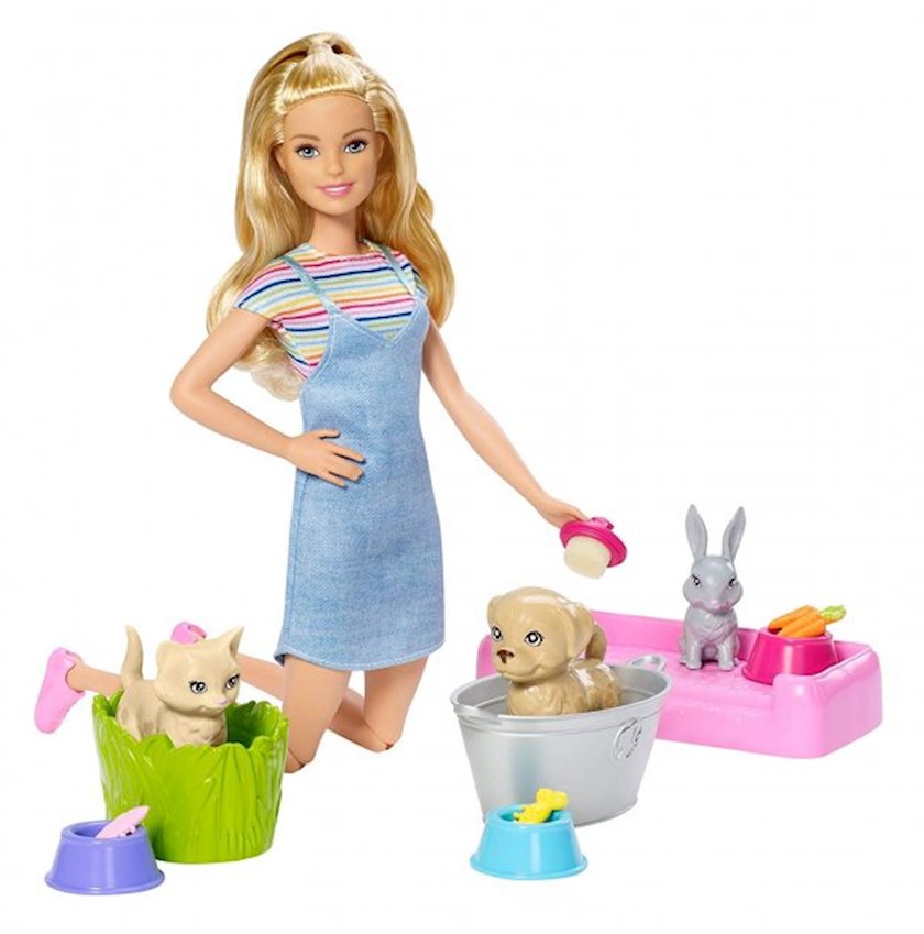 Kukla Barbie Play 'N' Wash Pets & Playset Barbi dəsti Çimizdir və oyna, 4 yaşdan - almaq. Qiymət, icmal, satış