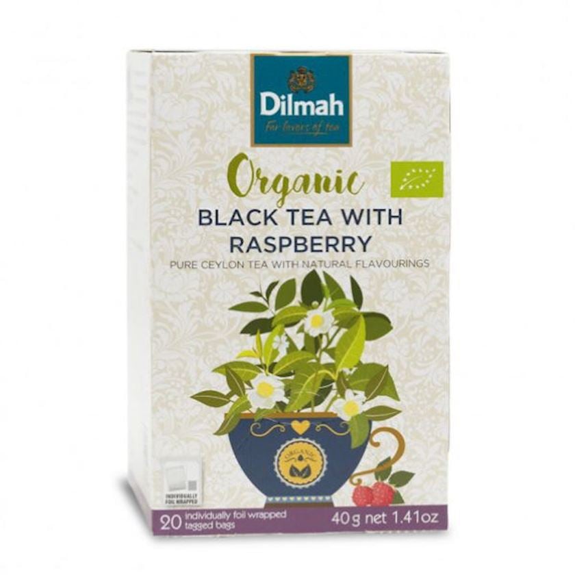 Paket yaşıl çay Dilmah Organic Raspberry, 20x2 q
