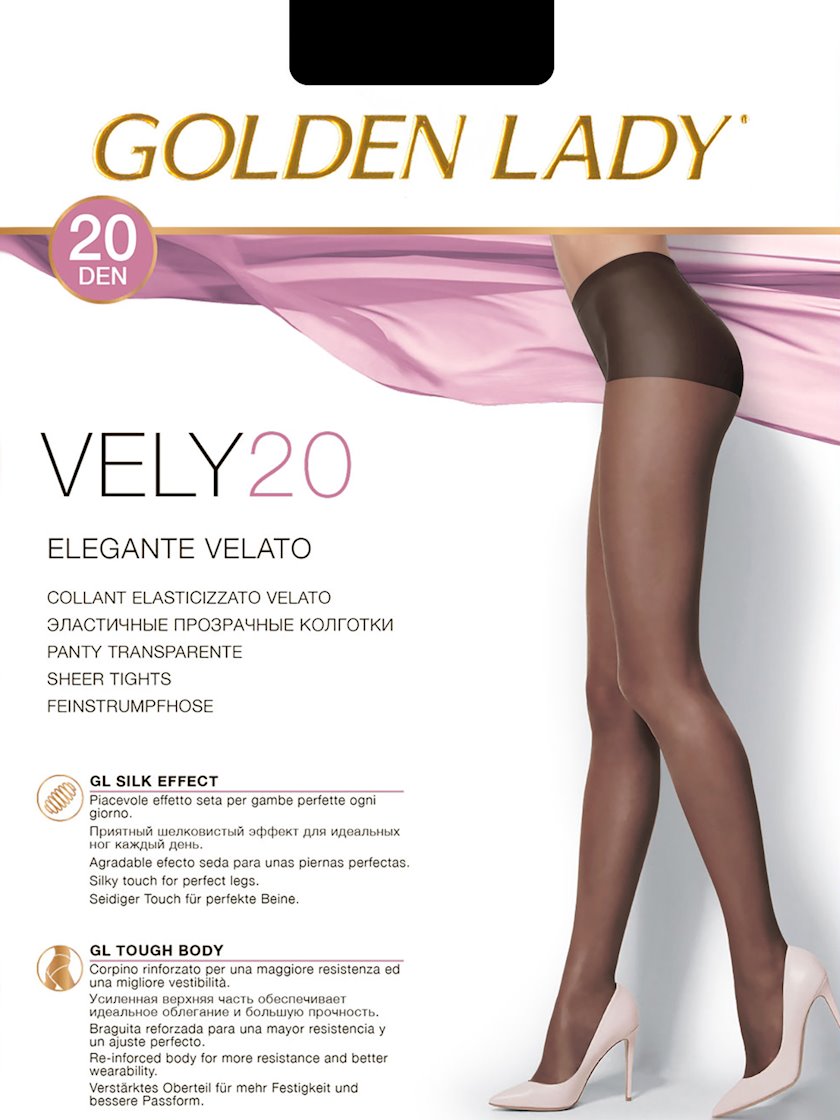 Колготки Golden Lady Vely, 20 den, размер 4(L), Nero, черный - купить в ...