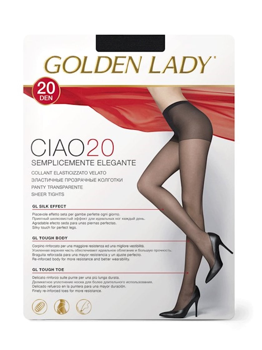 Колготки Golden Lady Ciao, 20den, размер 5(XL), Nero, черный - купить в ...