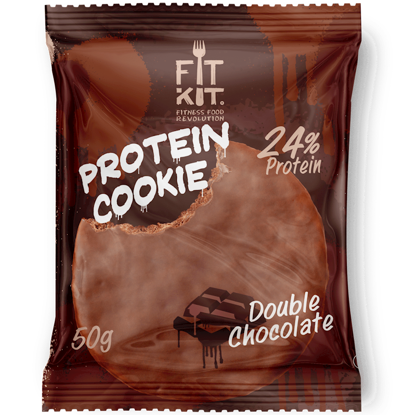 Протеиновое печенье Fit Kit Choco Protein Cookie Double Chocolate, 50 г ...