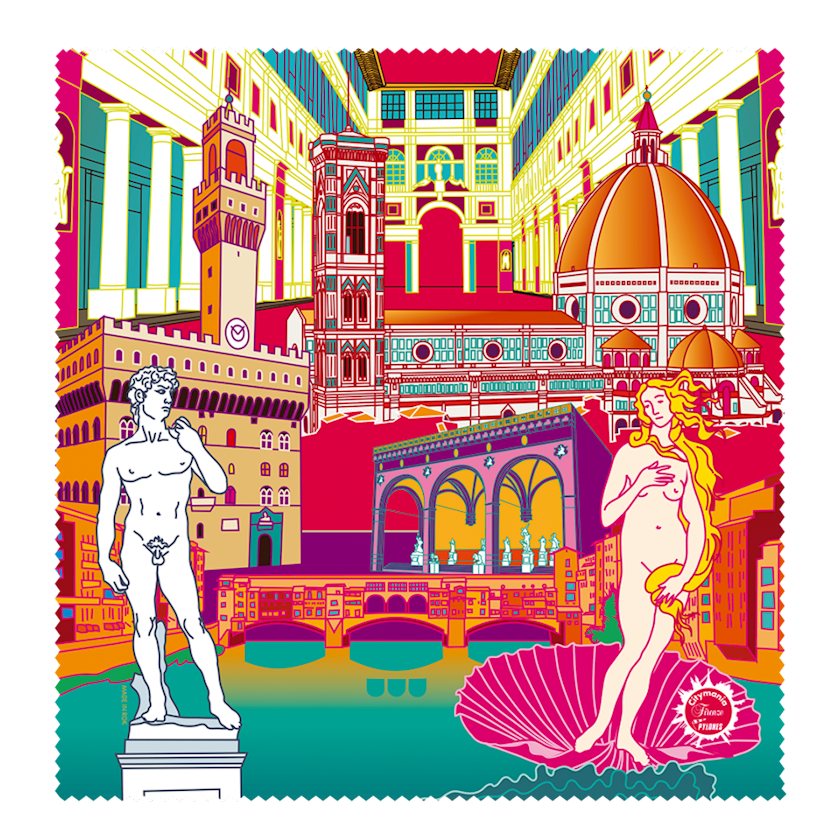 Eynək üçün mikrofibradan salfet Pylones Belle Vue City Florence