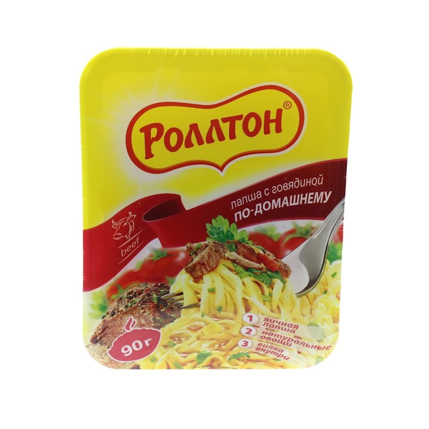 Əriştə Rollton mal əti dadı ilə, 90 q