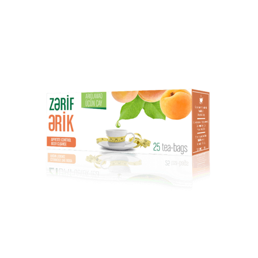 Paketləşdirilmiş çay Zərif ərik ilə, 25 ədəd