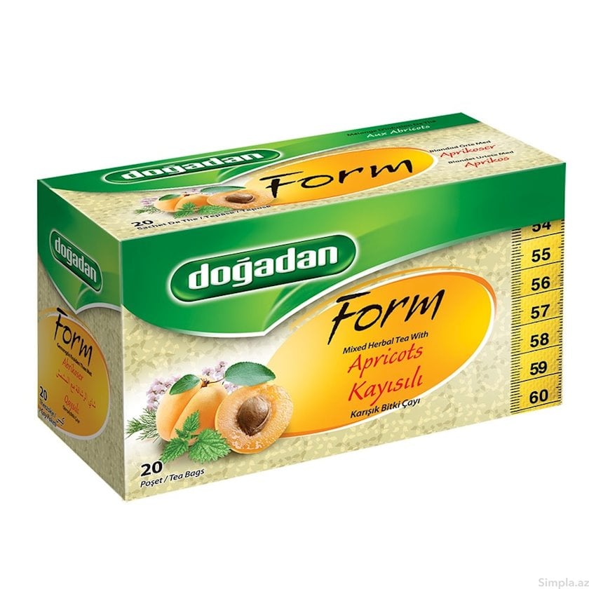 Paketləşdirilmiş çay Doğadan Form ərik ilə, 20 ədəd