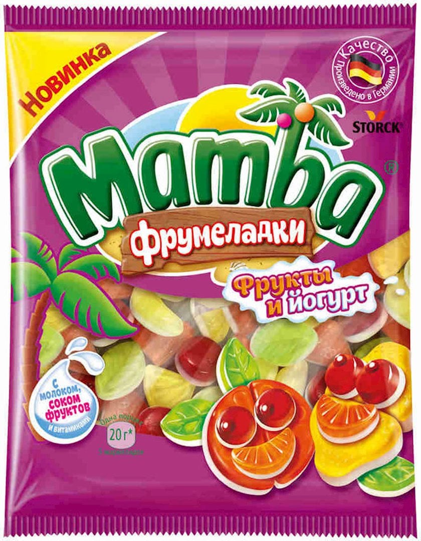 Желейные конфеты Mamba Фрумеладки Фрукты и йогурт, 70 г - купить в Баку ...