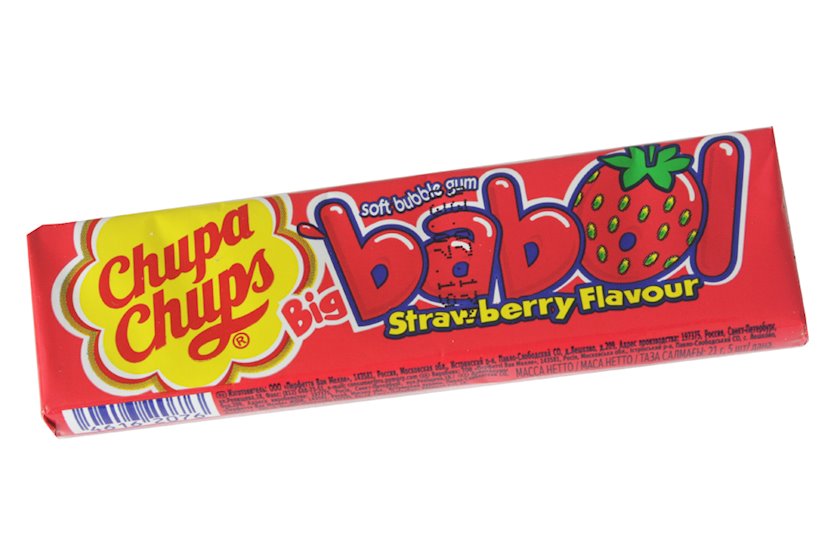 Çeynəmə konfetləri Chupa Chups Big Babol çiyələk dadı ilə, 22.5q