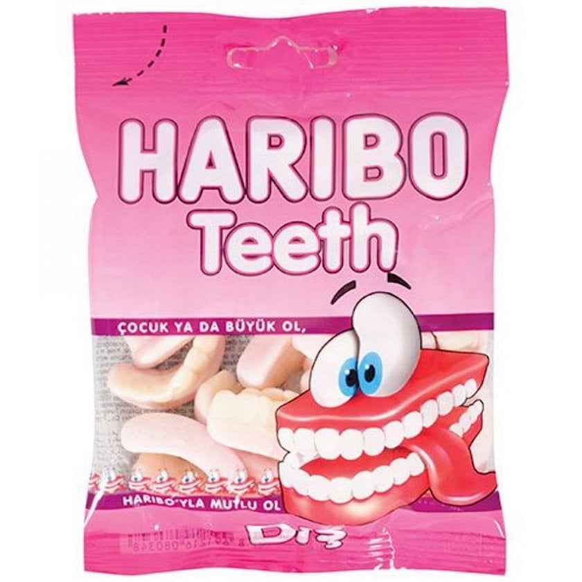 Çeynəməli konfetlər Haribo Teeth diş formasında 80q