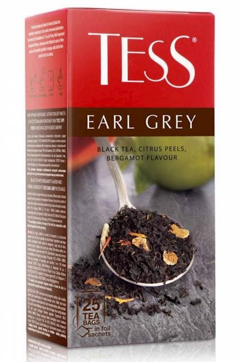 Чай черный Tess Earl Grey 25 пакетиков - купить в Баку. Цена, обзор ...