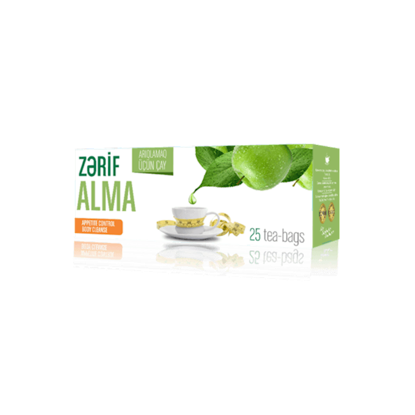 Yaşıl paket çayı Herba Flora almalı arıqlamaq üçün, 25 ədəd