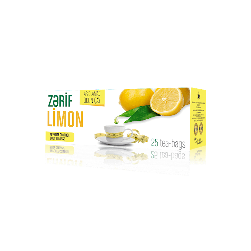 Paket çayı Herba Flora limonlu arıqlamaq üçün, 25 ədəd