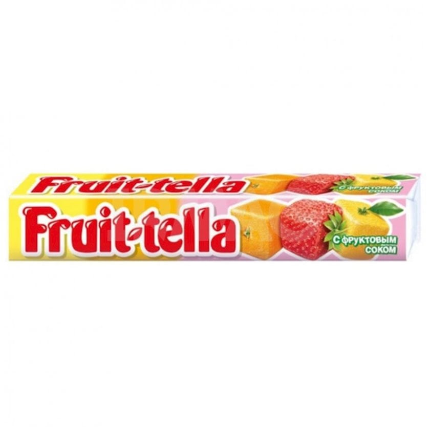 Çeynəmə konfetlər Fruit-tella Assorted meyvə dadı ilə, 41 q