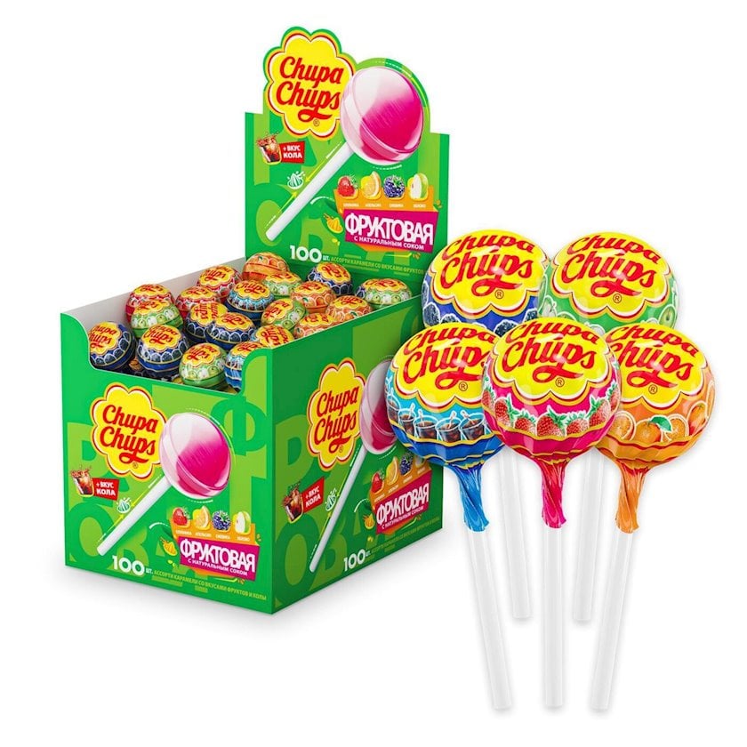 Nabat Chupa Chups Meyvə assorti alma dadı ilə, 12 q