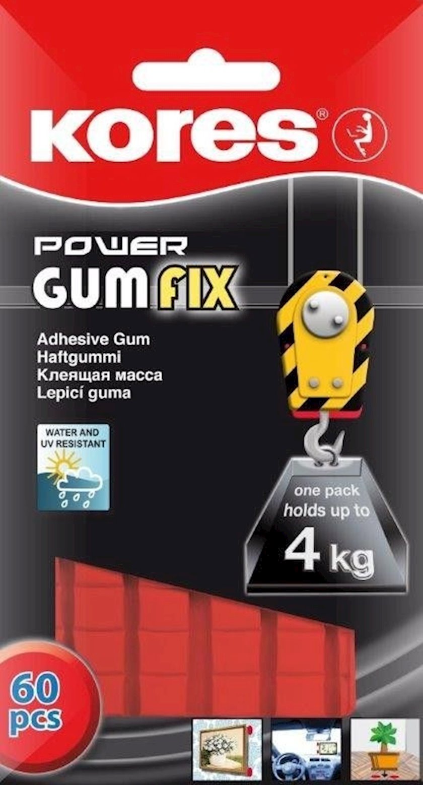 Многоразовая клейкая масса Kores Power Gumfix в квадратиках, 60 шт .