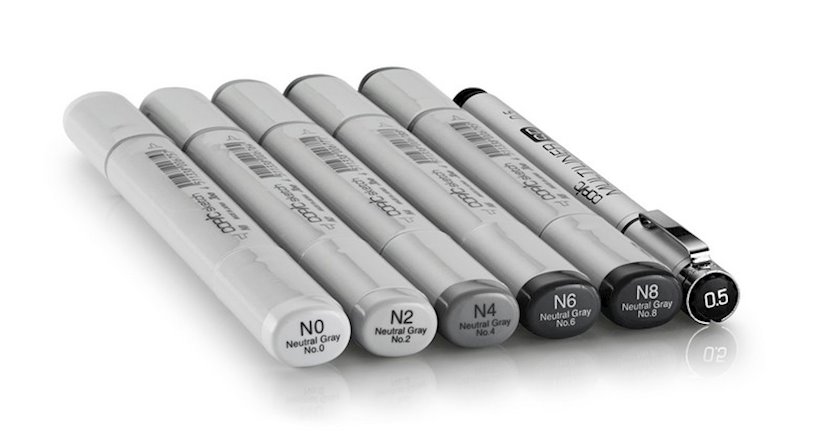 ᐈ Marker dəsti Copic Sketch, Sketching Grays, boz çalarları, 6 rəng ...