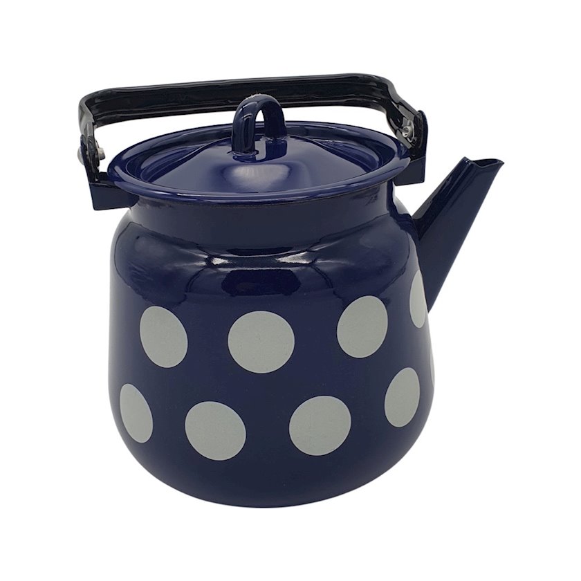 Чайник эмалированный СтальЭмаль Белый большой горох С2716.К*106, 3.5л ...