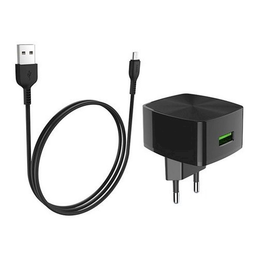 Şəbəkə enerji toplama cihazı Hoco C70A QC3.0 Micro USB, Qara - Qiymeti ...