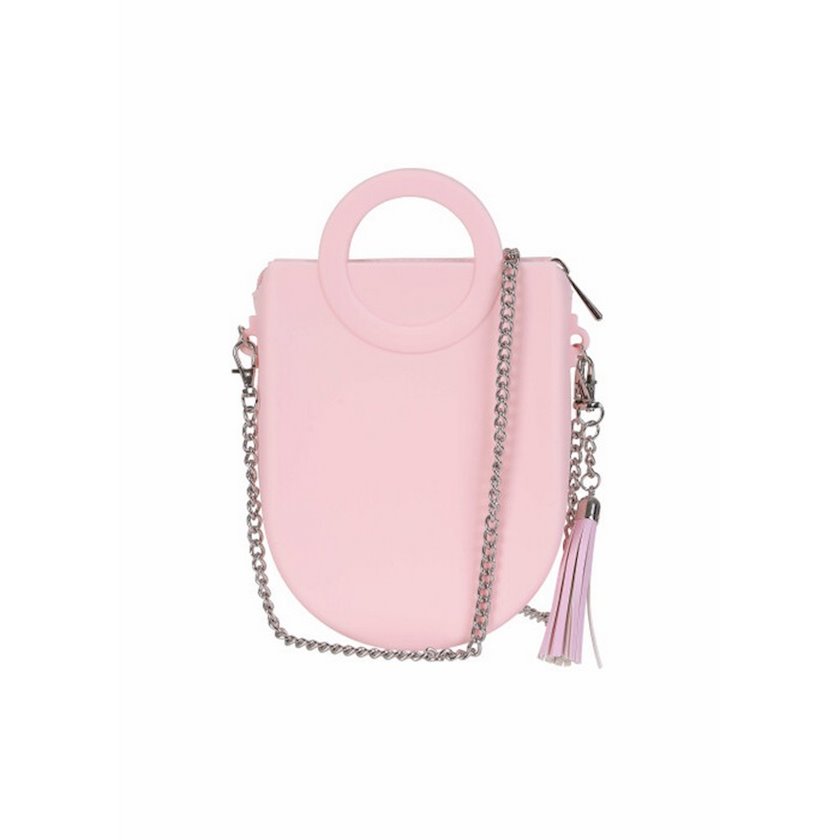 Женская сумка силиконовая Miniso Circle Handle Crossbody Bag Pink