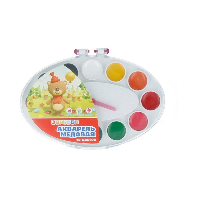 Набор медовой акварели "Цветик. Часы", 12 цветов - купить в Баку. Цена ...