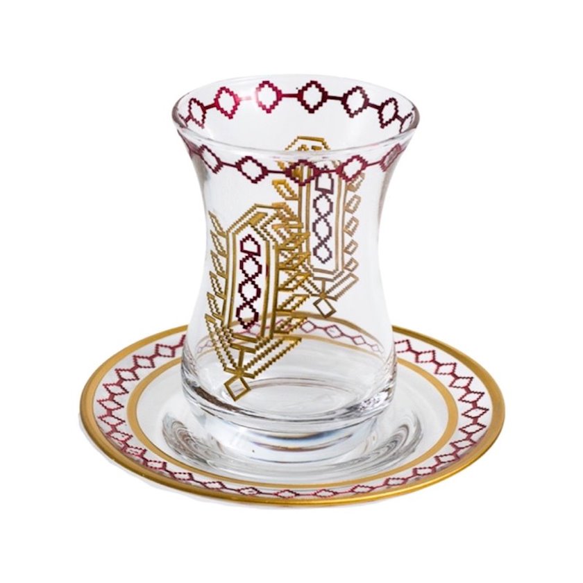 Набор чайный Buta Glass Xalça naxışı 62511/96, стакан с блюдцем, на 6 ...