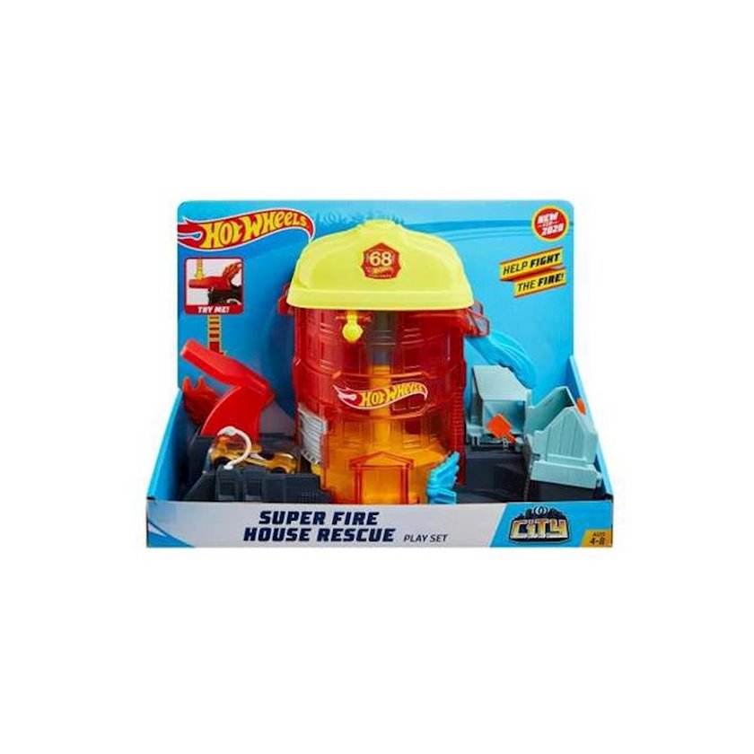 Игровой набор Hot Wheels City Fire House Rescue, пластик, 4+ года