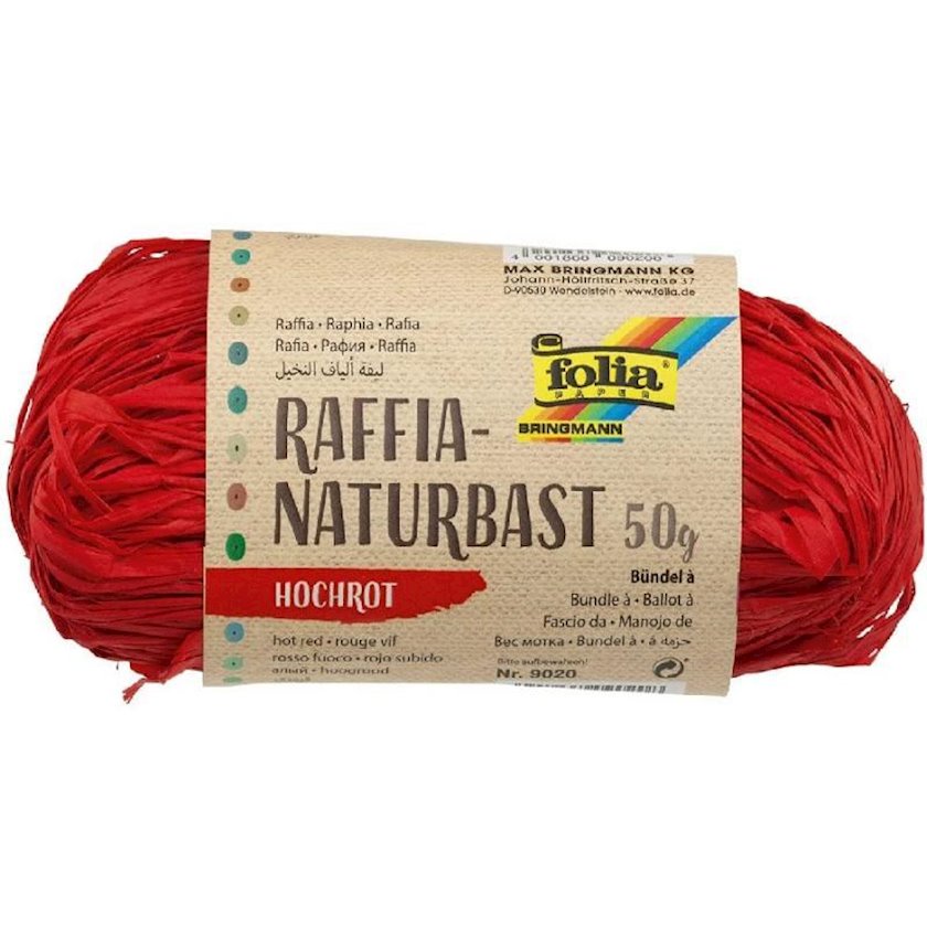 Рафия натуральная Folia, для вязания спицами и крючком, моток 50 г ...